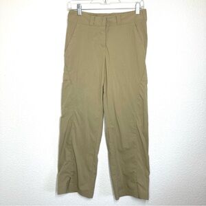 𝅺Exofficio Women's Hiking Cargo Pants 4 Tan Lightweight Outdoor Nylon Velcro